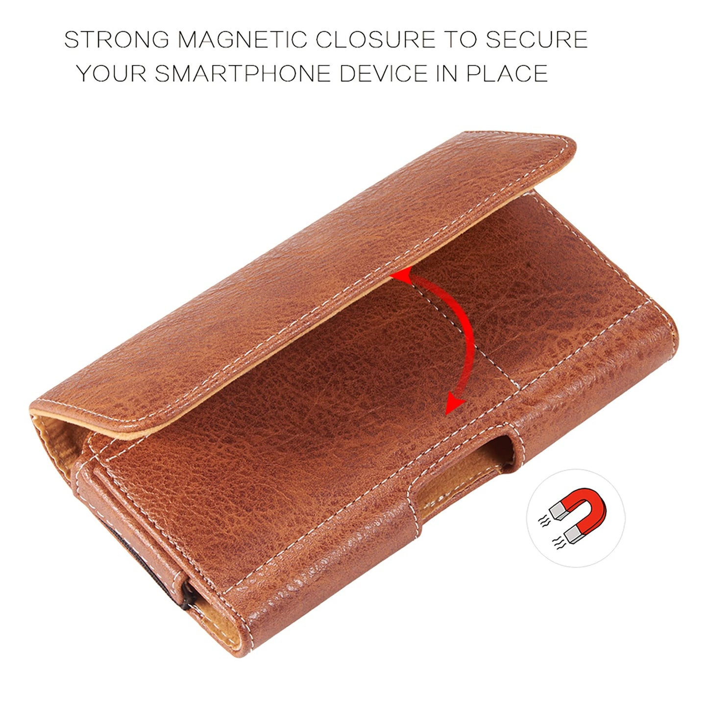 Universal wallet cellphone case belt mobile phone bag hanging waist cover Holster 4.7/5.5/6.3 inch retro leather magnetic pouch