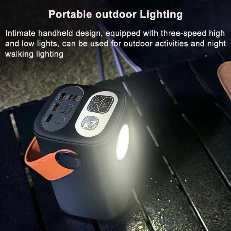 PD100W Portable Power Bank 60000mAh Two-way Fast Charging Power Station LED For Home Camping Emergency Mobile Charging Station