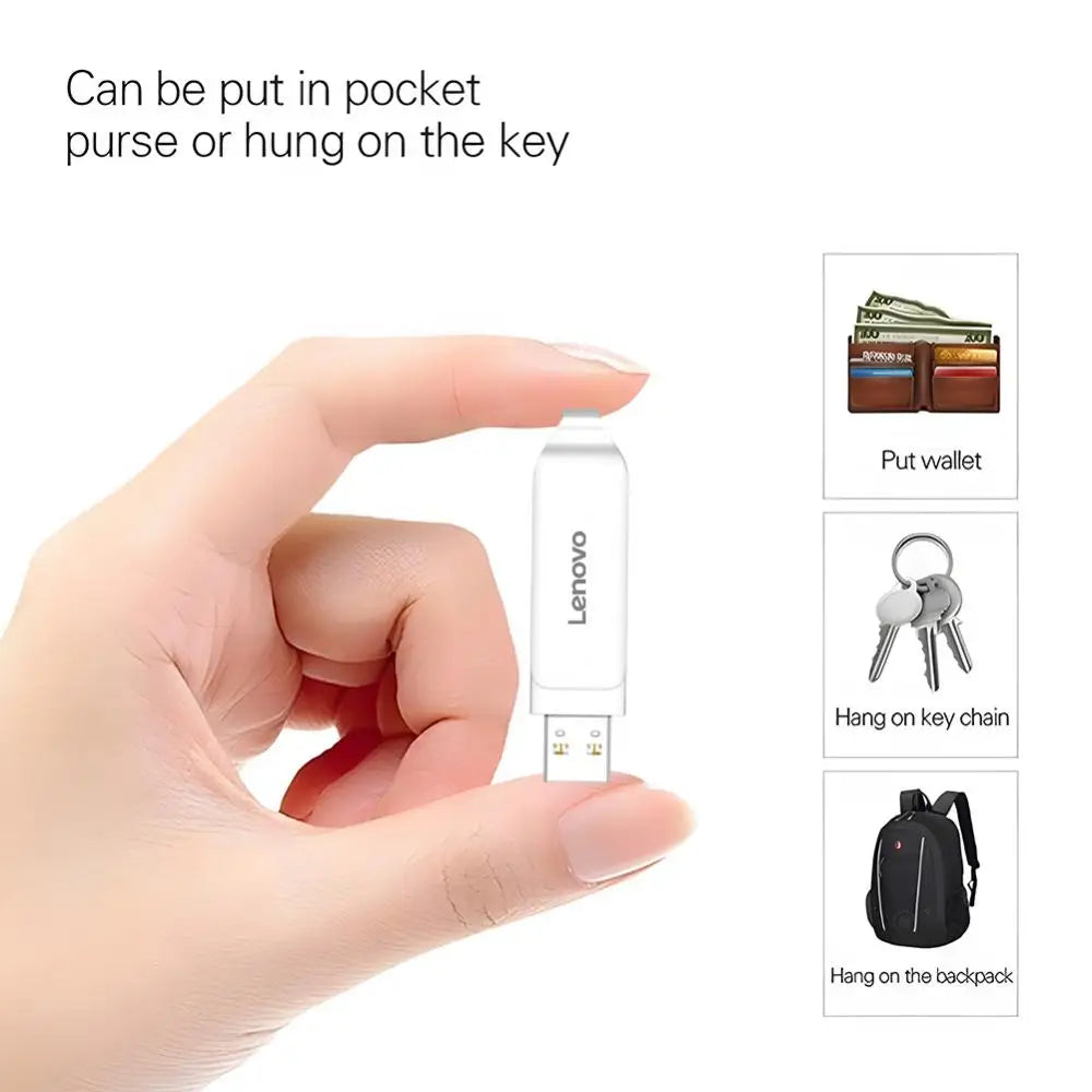 Lenovo 16TB Super Mini USB Flash Drive 64TB Pen Drive 128gb Micro Memory Sticks USB 3.0 Thumb Drive 8TB Pendrive 4TB 2TB U Disk