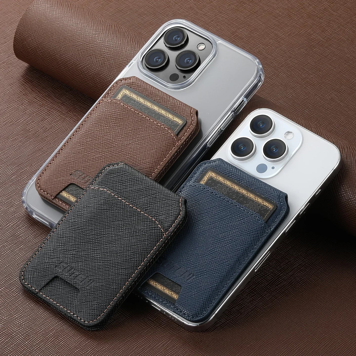 Luxury Magnetic Card Holder Wallet Flip Stand Case for Mobile Phone for iPhone For Samsung Galaxy For Google