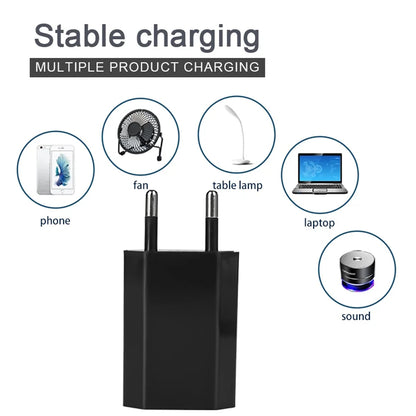 1/5Pcs Universal EU Plug Travel Mini USB Wall Charger 5V/1A Power Adapter Mobile Phone Charging for IPhone Samsung Xiaomi Huawei