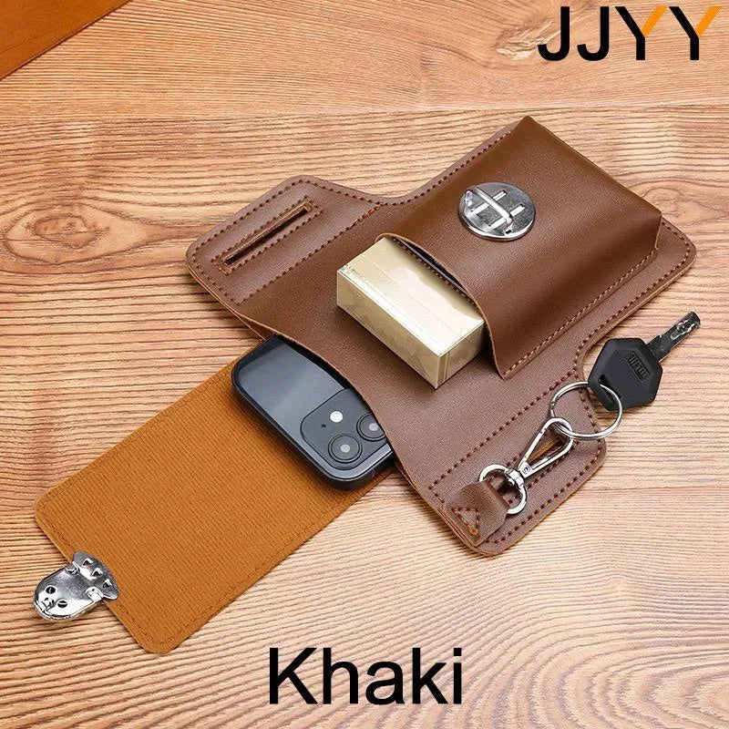 Men Leather Vintage Pack Waist Bag Belt Clip Phone Holster Travel Hiking Cell Mobile Phone Case Cover Belt Pouch Purse Belt