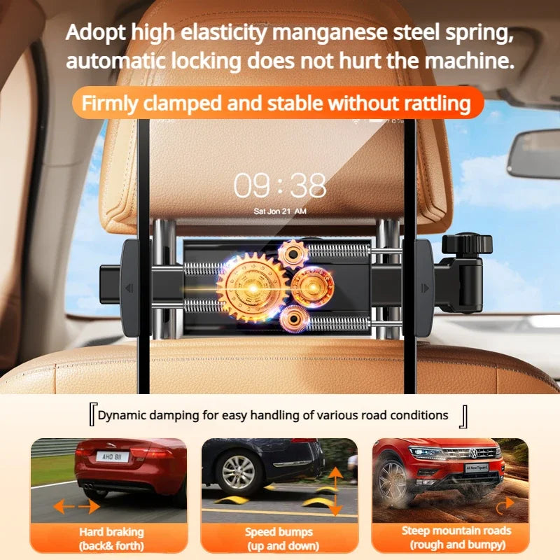 Hipacool Car Rear Phone Holder Tablet Stand Car Accessories Interior 360° Rotable Foldable Adjustable Car Phone Bracket Hanger