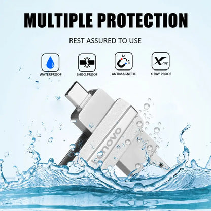 Lenovo 64TB 3.0 USB Flash Drive Metal High-Speed Pen Drive 2TB 16TB Waterproof Type-c Usb PenDrive For Computer Storage Devices