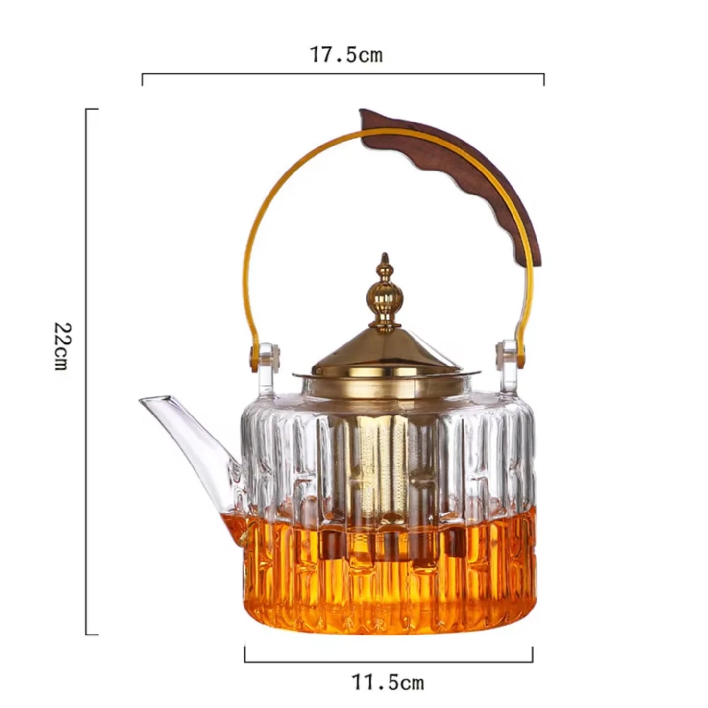 1000ML Glass Tea Pot with Tea Infuser Teapot Gold Heat Resistant Water Kettle  Coffee Flower Tea Teapots  Kitchen Teawear