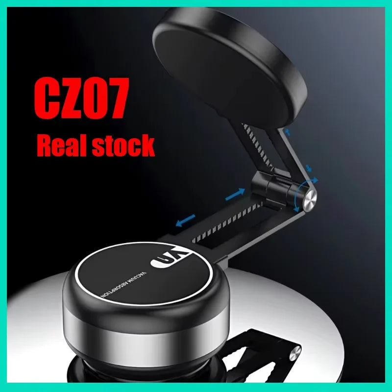 2024 New CZ07 Vacuum Car Phone Holder For iPhone Samsung Xiaomi Magnetic Suction Cup Phone Mount Universal Folding Phone Stand