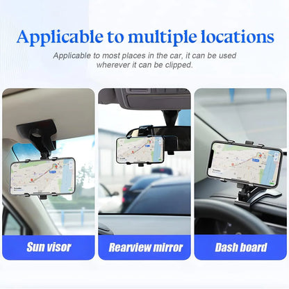 Universal Car Phone Holder Dashboard Cell Phone Holder Rear View Mirror Sun Visor Baffle Mobile Phone Mount Clip For All Phones