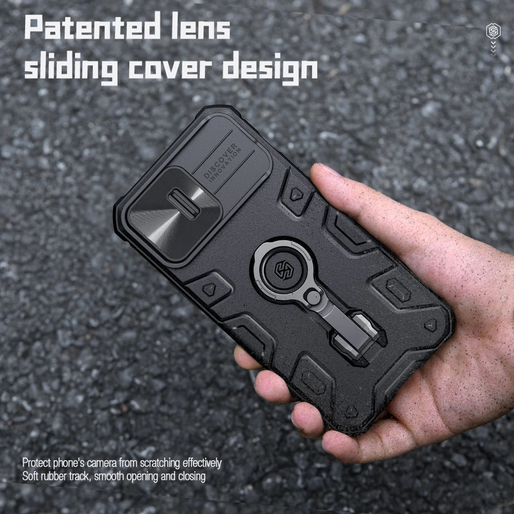 for iPhone 14 Pro Max Case For iPhone 14 Plus NILLKIN CamShield Armor Pro Magnetic Case Slide Camera Case With Ring Kickstand