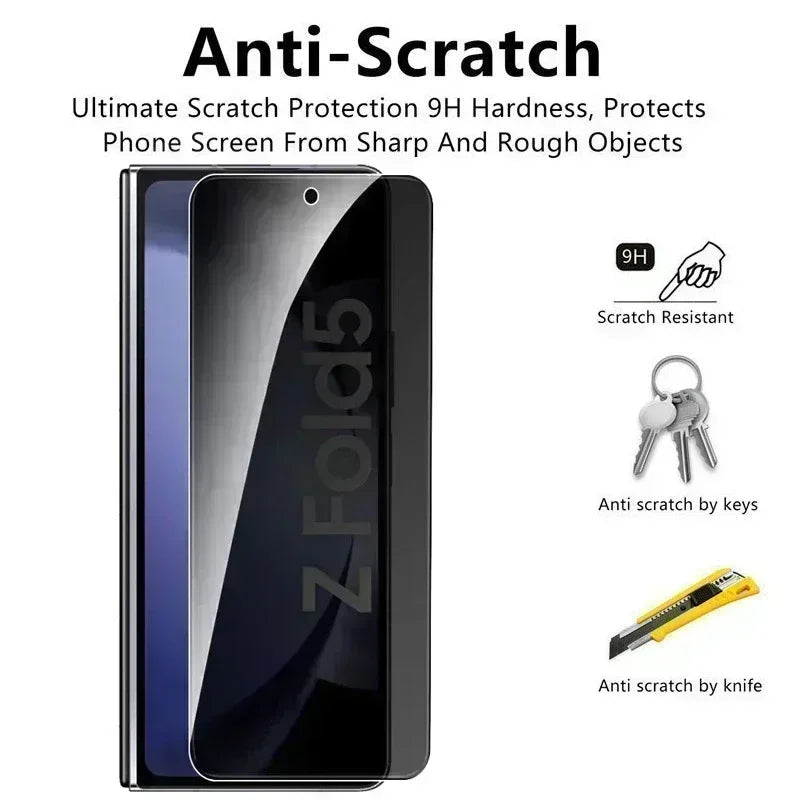 4in1 Tempered Glass For Samsung Galaxy Z Fold 5 Privacy Screen Protector Camera Lens Protective Film Z Fold 5 4 Z Fold 6 Glass