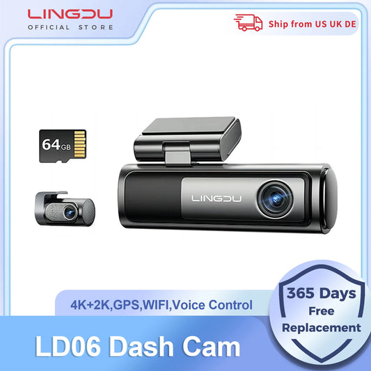 LINGDU LD06 Dash Cam 5K Car DVR 5.8Gh WiFi GPS Support BT Voice Control Dash Car Camera 24H Parking Monitor WDR Night Vision