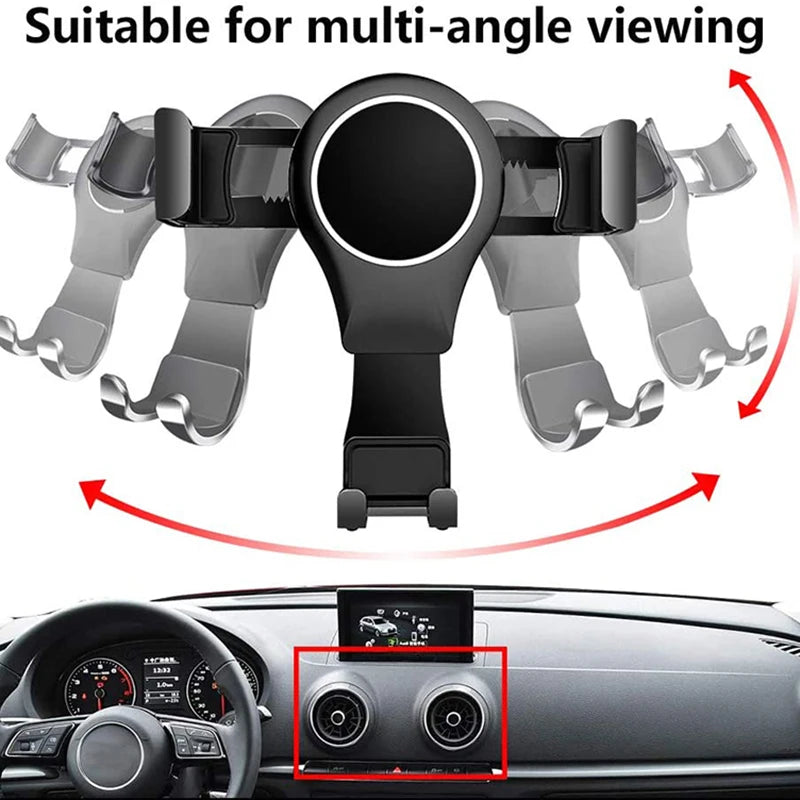 For-Audi A3 8V S3 2014-2019 Cell Phone Holder Mobile Bracket Car Mount Accessories Black