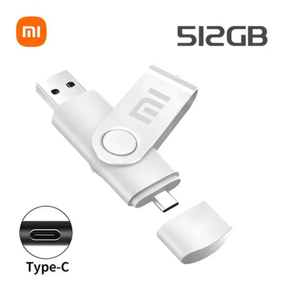 Xiaomi Metal U Disk 2TB Portable Pen Drive 1TB High Speed USB 3.0 Type-C Interface Waterproof 1TB 512GB Memoria Usb Flash Disk