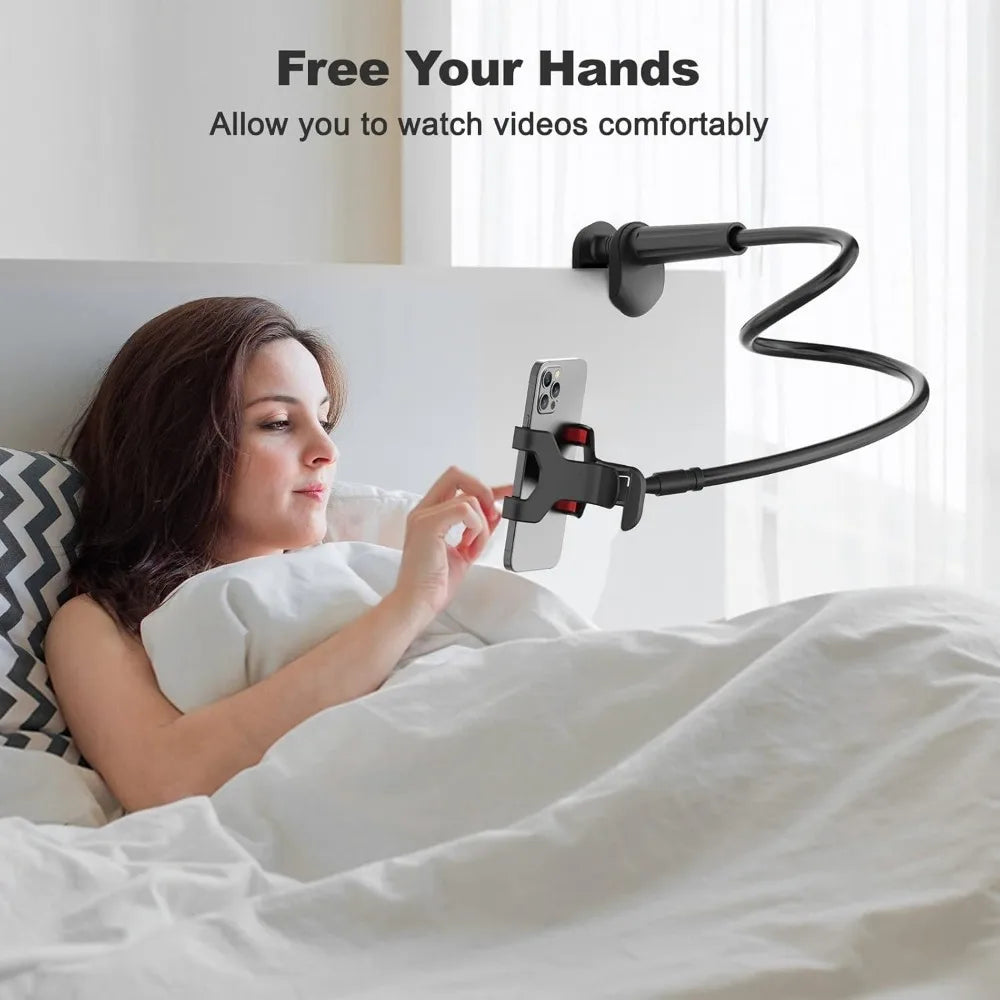 2024 Newest Gooseneck Phone Holder 80cm/31in Long Flexible Lazy Arm Clip, 360 Adjustable Overhead Phone Mount for  4-7" phone