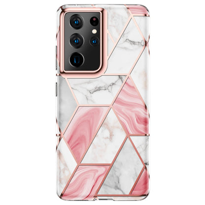 Luxury Plating Silicone for Samsung Galaxy S24 S23 S22 S21 Ultra Note 20 S10E Case,Soft Marble Geometric Phone BackCover Cases