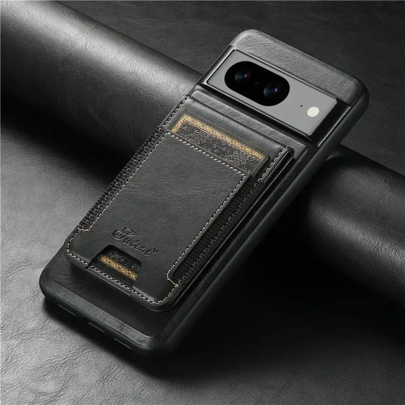 Luxury Magsafe Magnetic Wallet Leather Phone Case For Google Pixel 9 Pro XL Pixel 8 7 6 Pro 6A 7A 8APocket Card Holder Cover