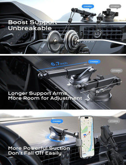 Dashboard car mobile phone wireless charging holder 15W fast charging suitable for iphone Android Huawei