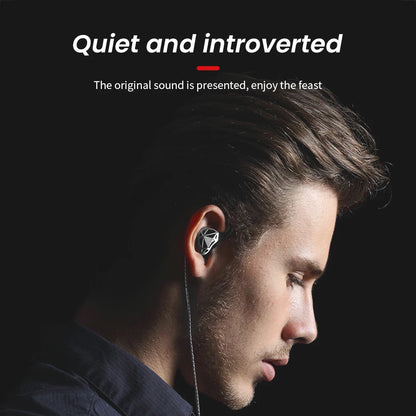 QKZ AK7 HiFi Headset with Mic Bass Stereo Wired Earphones Copper Driver Dynamic Music Monitor Headphones In-Ear Noise-cancelling