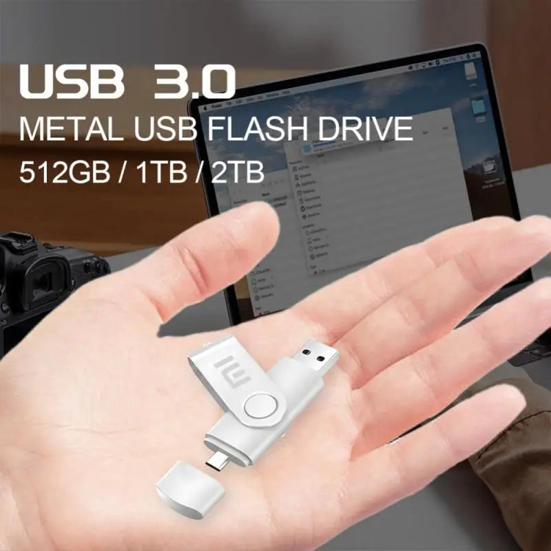 Xiaomi Metal U Disk 2TB Portable Pen Drive 1TB High Speed USB 3.0 Type-C Interface Waterproof 1TB 512GB Memoria Usb Flash Disk