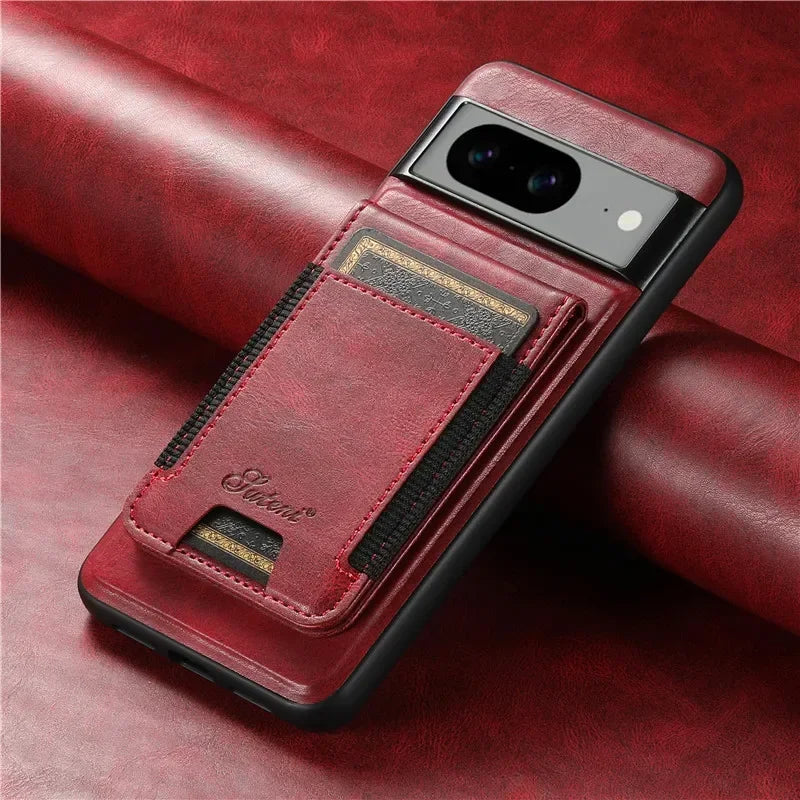 Luxury Magsafe Magnetic Wallet Leather Phone Case For Google Pixel 9 Pro XL Pixel 8 7 6 Pro 6A 7A 8APocket Card Holder Cover