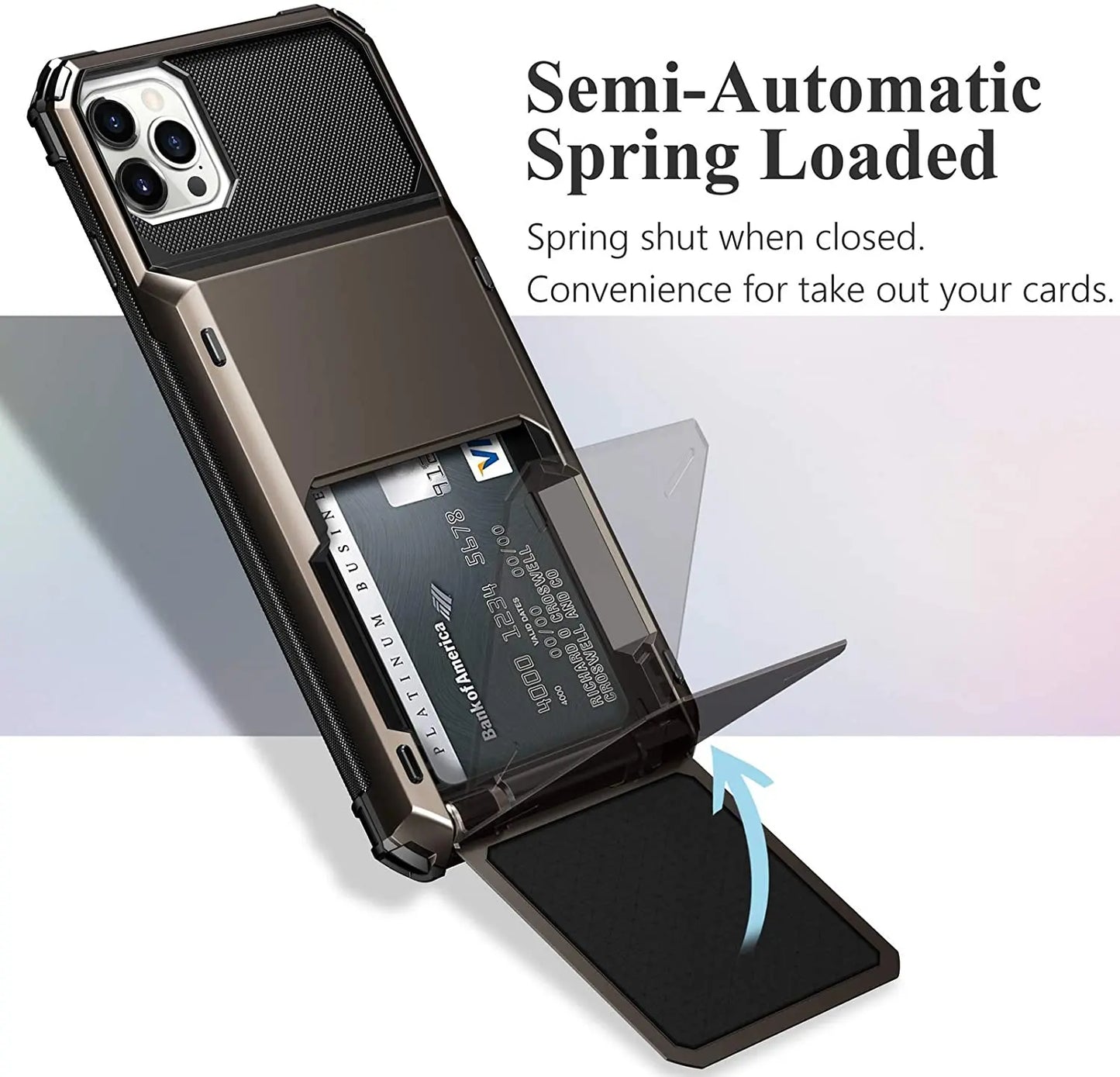 Card Slots Wallet Case For iPhone 15 Pro Max iPhone 15 Plus Pro 2023 Cover Slide Armor Wallet Card Slots Holder