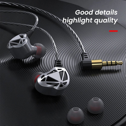 QKZ AK7 HiFi Headset with Mic Bass Stereo Wired Earphones Copper Driver Dynamic Music Monitor Headphones In-Ear Noise-cancelling