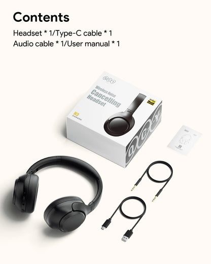 QCY H3 ANC Wireless Headphones Bluetooth 5.4 Hi-Res Audio Over Ear Headset 43dB Hybrid Active Noise Cancellation Earphones 60H