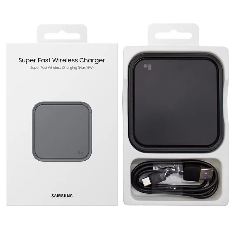 Samsung EP-P2400 15W Max Qi Wireless Charger Fast Charging Pad For iPhone 15 14 For Galaxy S24 S23 S22 S21 S20 Note 20 Ultra