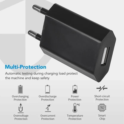 1/5Pcs Universal EU Plug Travel Mini USB Wall Charger 5V/1A Power Adapter Mobile Phone Charging for IPhone Samsung Xiaomi Huawei