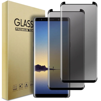 For Samsung Galaxy Note 8 Case Friendly Anti Spy Privacy Tempered Glass Screen Protectors 2-Pack