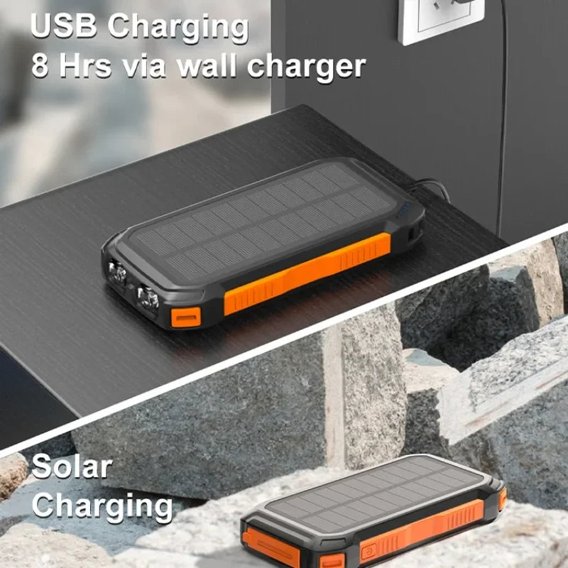 Fast charge 2024 New Product Custom Solar Panel Powerbank Portable Solar Charger 20000mAh Solar Power Banks For Cell Phone