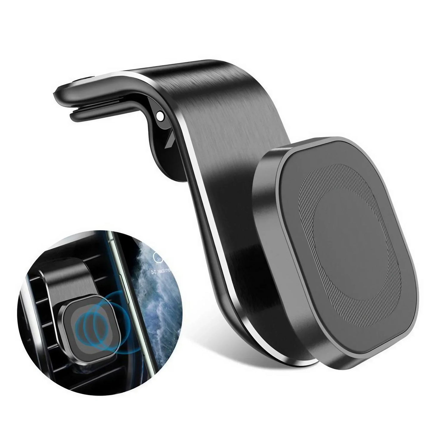 360° Rotating Magnetic Car Phone Mount, Universal for iPhone 12/11 Pro, Vent and Dashboard Metal GPS Holder