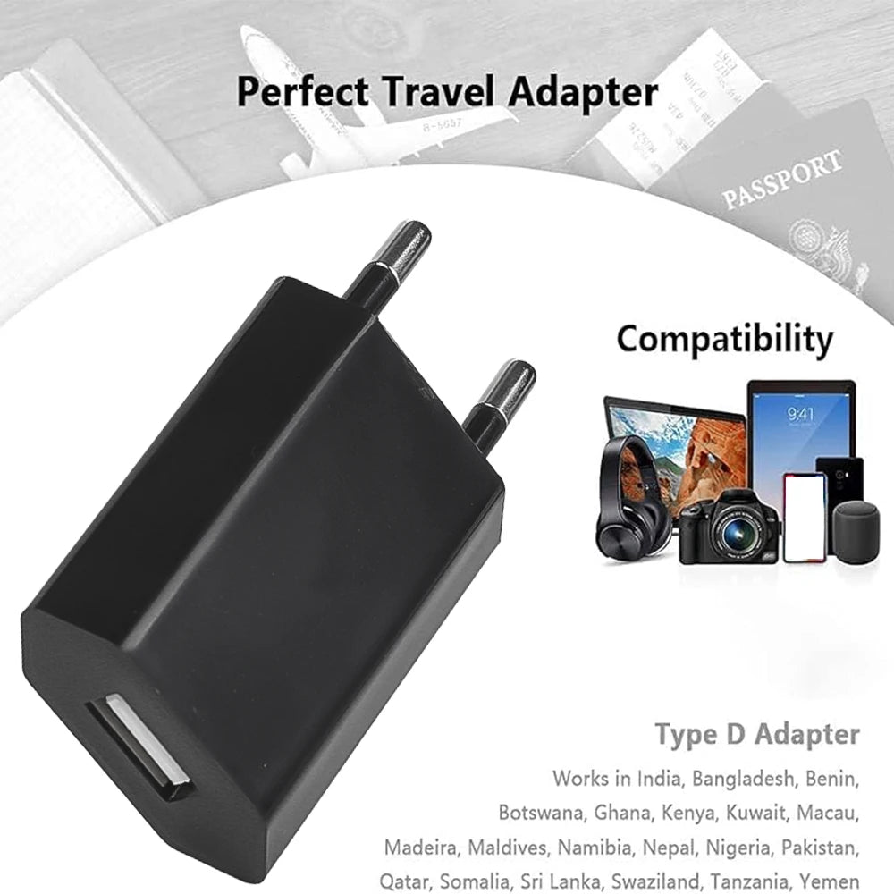 1/5Pcs Universal EU Plug Travel Mini USB Wall Charger 5V/1A Power Adapter Mobile Phone Charging for IPhone Samsung Xiaomi Huawei