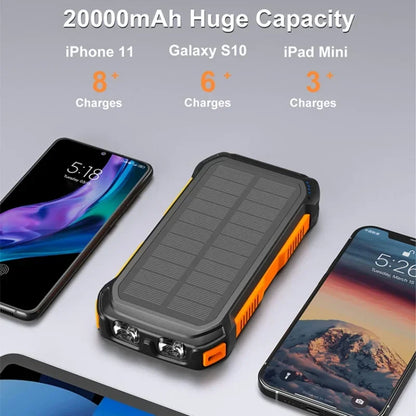 Fast charge 2024 New Product Custom Solar Panel Powerbank Portable Solar Charger 20000mAh Solar Power Banks For Cell Phone