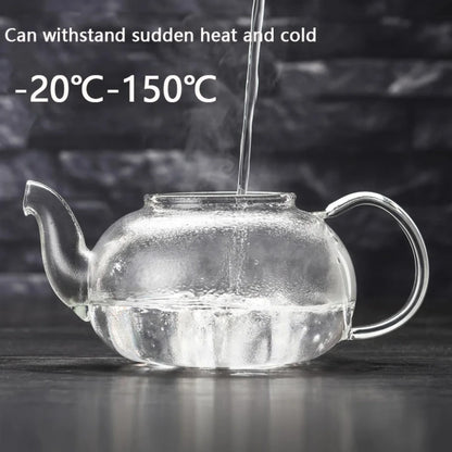 400/600/1000ml Clear Glass Teapot With Removable Infuser Tea Pot Stovetop Safe Loose Leaf And Blooming Tea Maker Heat-resistant