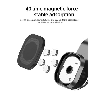 360° Rotating Magnetic Car Phone Mount, Universal for iPhone 12/11 Pro, Vent and Dashboard Metal GPS Holder