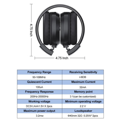 Portable Personal FM Radio Rechargeable Headphone Ear Muffs Foldable Design LCD Display FM Radio Headset Scalable Design