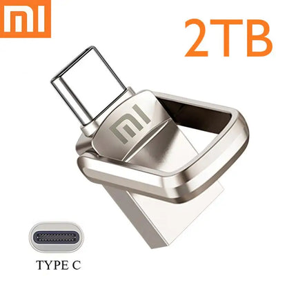 XIAOMI 2TB Metal U Disk 2 IN 1 OTG 1024GB 128GB Flash Drive USB 3.1 512gb 1TB Pen Drives Memory Stick Type C Adapter Gifts New