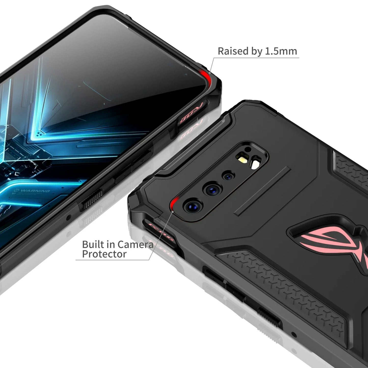 Armour Case for ASUS ROG Phone 3 Case Air Trigger Compatible with Kickstand and Dust Plug Military Grade Drop Protection