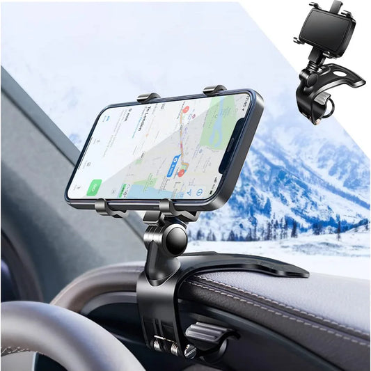 Universal Car Phone Holder Dashboard Cell Phone Holder Rear View Mirror Sun Visor Baffle Mobile Phone Mount Clip For All Phones